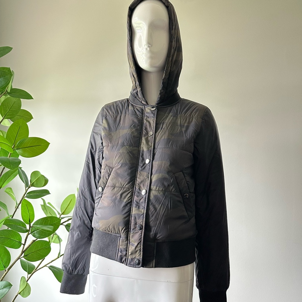 Generation Love Black and Camouflage Hooded Jacket